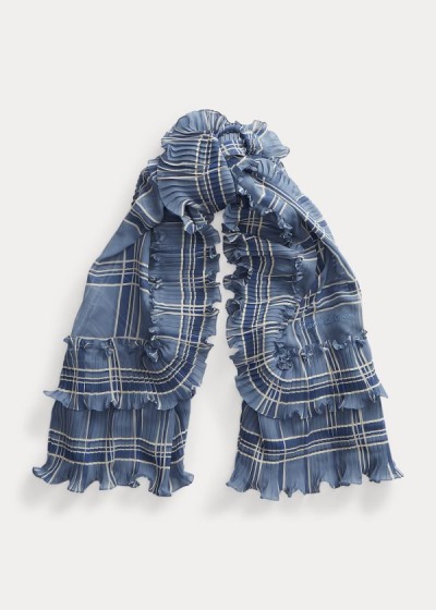 Ralph Lauren Plaid Ruffled Silk Halstørklæde Dame Danmark (BDVWZ4815)